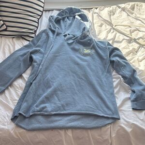 Blue Hooded Sweatshirt with Logo